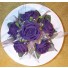 Purple Rose Diamante Organza Cake Topper