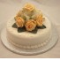 Gold Diamante Rose Organza Cake Topper