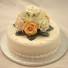 Ivory & Gold Rose Diamante Organza Cake Topper