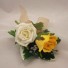 Ivory & Gold Double Rose Buttonhole