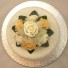 Ivory & Gold Rose Organza Cake Topper