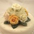Ivory & Gold Rose Diamante Organza Cake Topper