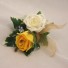 Ivory & Gold Double Rose Buttonhole