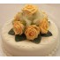 Gold Diamante Rose Organza Cake Topper