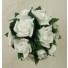 Flowergirl's White Rose & Leaves Pomander Ball