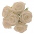 6 Luxury White Medium Roses