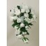 White Rose & Organza Ribbon Shower Bouquet
